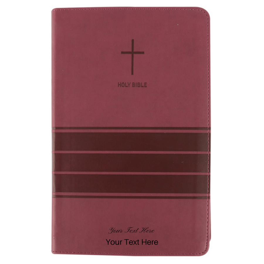 Personalized NIV Value Thinline Bible with Cross Burgundy Leathersoft New International Version