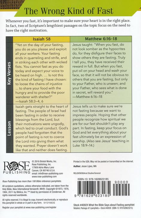 What the Bible Says About Fasting Pamphlet