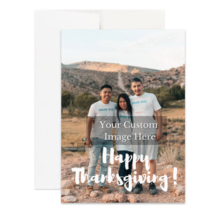 Personalized Thanksgiving Card Custom Your Photo Image Upload Your Text Greeting Card