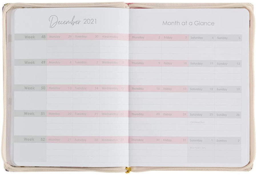 Personalized 2022 Make Today Amazing Large Floral Faux Leather 18-month Planner For Women Psalm 118:24