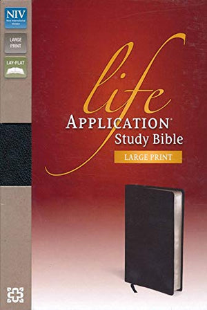 Personalized NIV Life Application Study Bible Large Print Bonded Leather Black