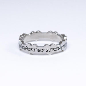 All Things Through Christ Philippians 4:13 Heart Woman's Ring