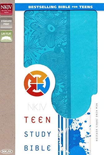 Personalized NKJV Teen Study Bible Leathersoft Blue