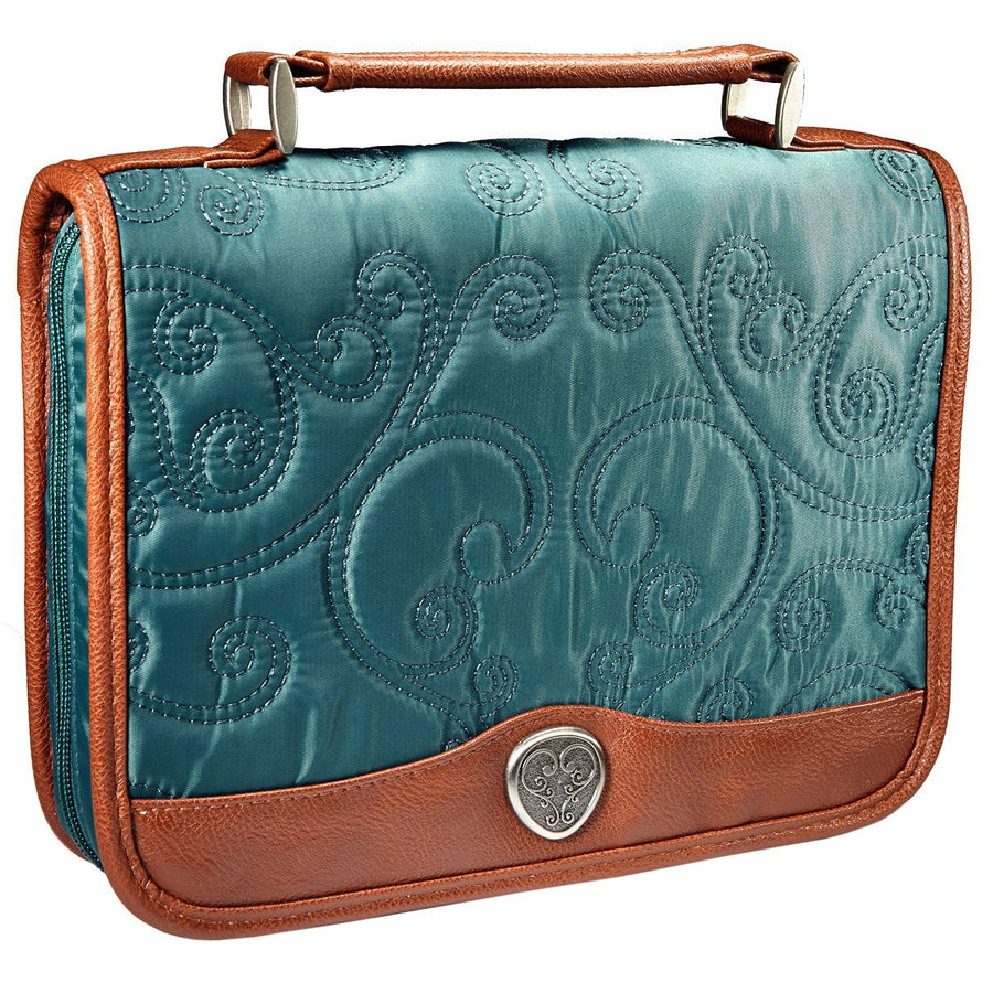 Classic Quilt Stitched Micro-Fiber Bible / Book Cover (Medium, Teal)