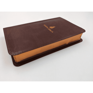 Personalized Custom Text Your Name Biblia Compacta Letra Gde. RVR 1960 Piel Fab. Marron (RVR 1960 LGE. Print Compact Bible Bon. Leather Brown)