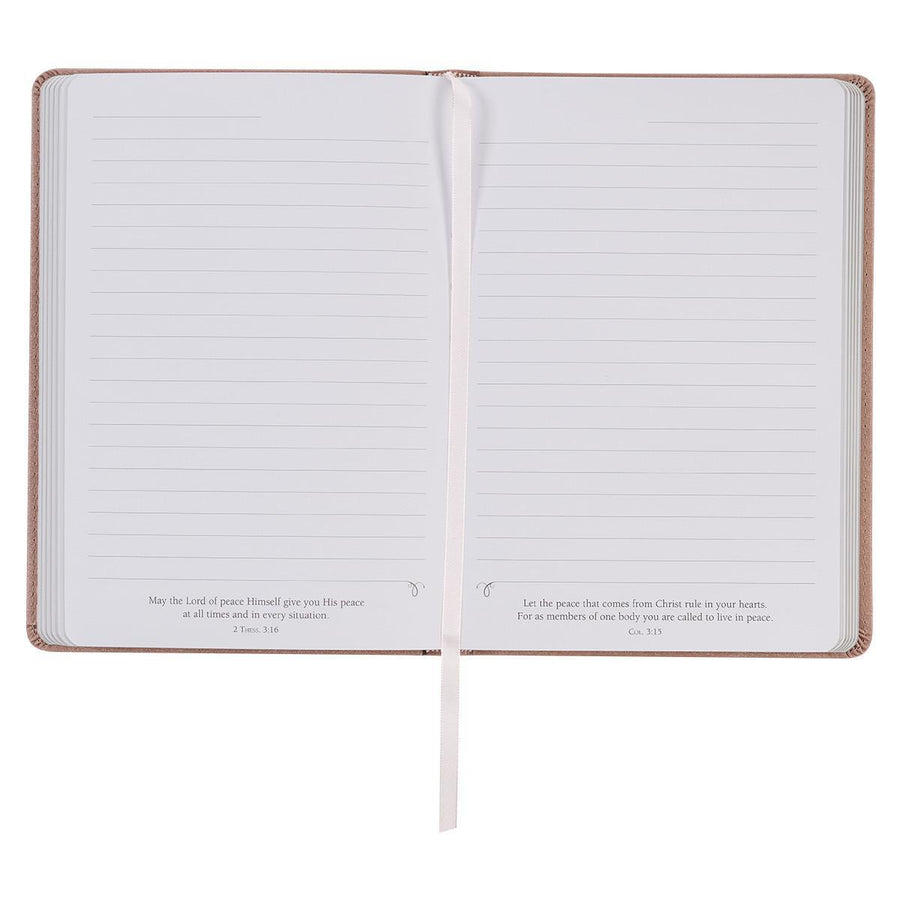 Sufficient Grace 2 Corinthians 12:9 Pearlescent Rose Faux Leather Journal