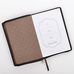Be Strong & Courageous Joshua 1:9 Two-Tone Brown Faux Leather Journal