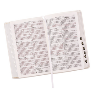 Personalized Custom Text Your Name KJV Indexed White Gift Holy Bible Faux Leather Bound King James Version