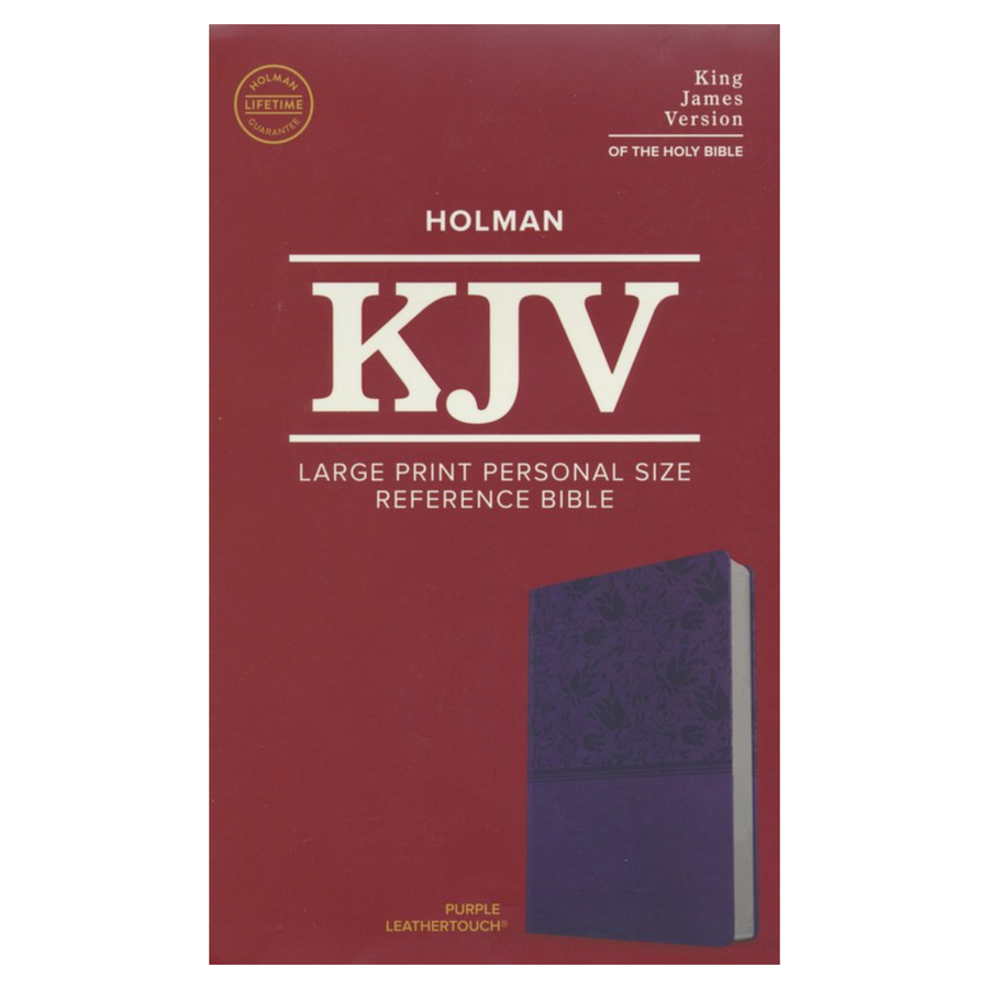 Personalized KJV Large Print Personal Size Reference Bible Purple Leathertouch Red Letter