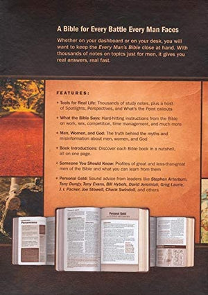 Personalized NLT Every Man's Bible Deluxe Explorer Edition LeatherLike Brown