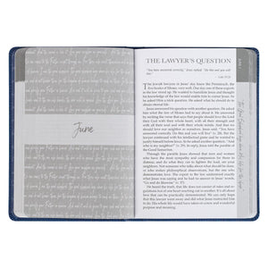 Words of Jesus for Daily Living Blue Faux Leather Devotional - Jan De Wet