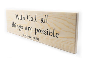 All Things are Possible with God Wood Decor