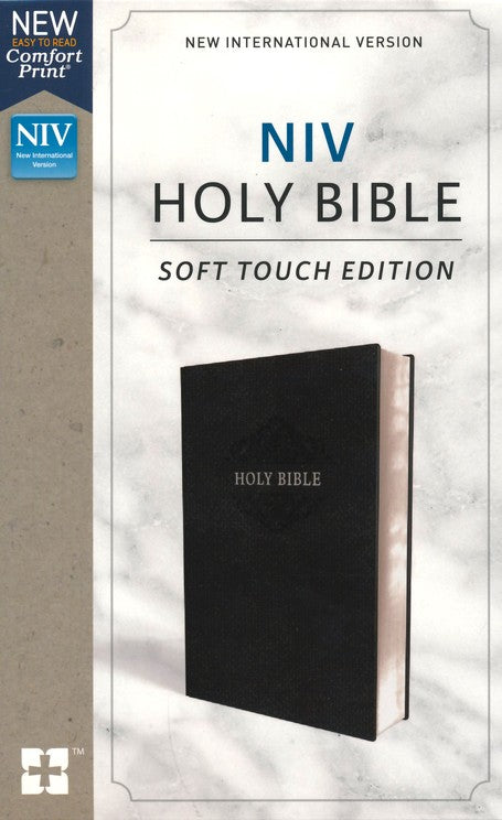 Personalized NIV Comfort Print Holy Bible Soft Touch Edition Leathersoft Black New International Version