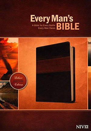 Personalized NIV Every Man's Bible Deluxe Heritage Edition TuTone LeatherLike Brown/Tan