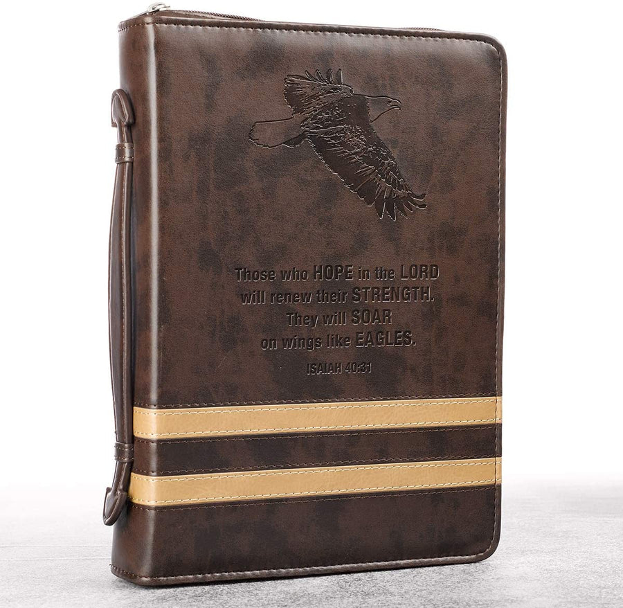 Two-Tone Stripe Isaiah 40:31, Faux Leather Bible Cover (Medium) [Hardcover]