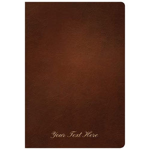 Personalized KJV Large Print Thinline Reference Holy Bible Red Letter Genuine Leather Brown