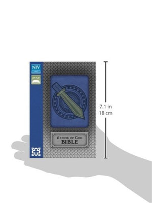 Personalized Bible with Custom Text NIV Kids' Bible Armor of God Bible Italian Duo-Tone Blue/Silver