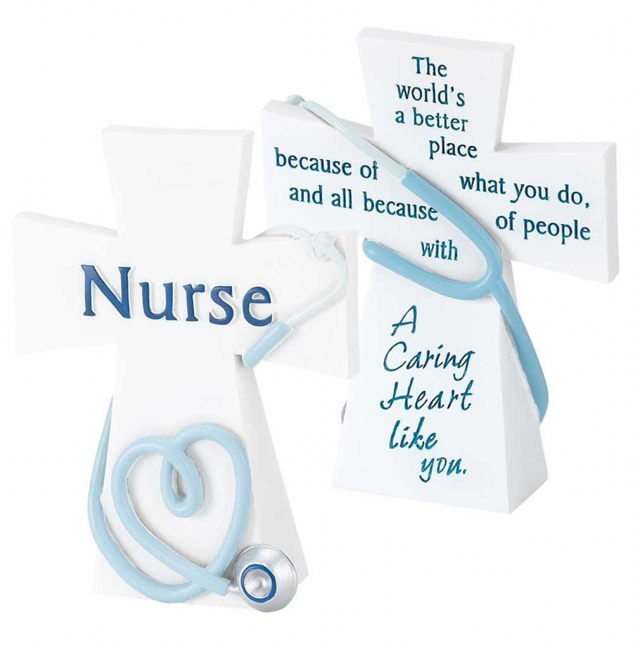 Nurse Caring Heart Desktop Cross