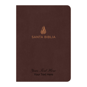 Personalized Custom Text Your Name Biblia Compacta Letra Gde. RVR 1960 Piel Fab. Marron (RVR 1960 LGE. Print Compact Bible Bon. Leather Brown)