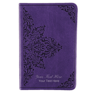 Personalized Custom Text Your Name ESV Value COMPACT Bible TruTone Lavender Filigree Design