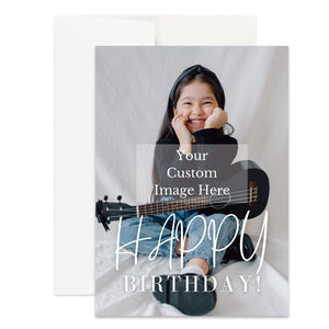 Personalized Happy Birthday Card Custom Your Photo Image Upload Your Text Greeting Card