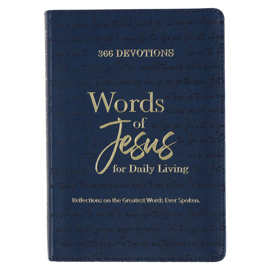 Words of Jesus for Daily Living Blue Faux Leather Devotional - Jan De Wet