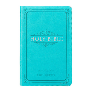 Personalized Custom Text Your Name KJV Holy Bible Gift Edition LuxLeather Turquoise King James Version