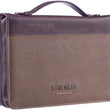 Load image into Gallery viewer, Philippians 4:13 Faux Leather Brown Personalized Bible Cover for Men
