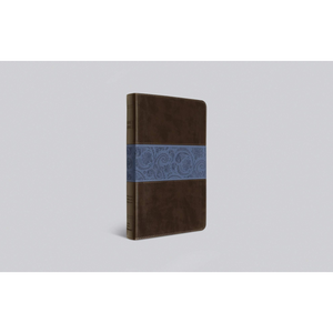 Personalized ESV Thinline Bible TruTone Chocolate/Blue Paisley Band