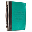Load image into Gallery viewer, Philippians 4:13  Turquoise &amp; Brown Faux Leather Personalized Bible Cover For Women

