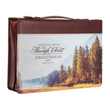 Load image into Gallery viewer, Philippians 4:13 Faux Leather Brown with Nature Design Personalized Bible Cover for Men
