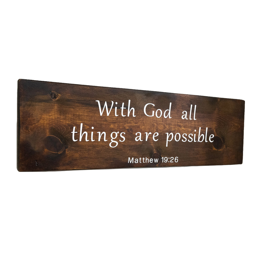 All Things are Possible with God Wood Decor