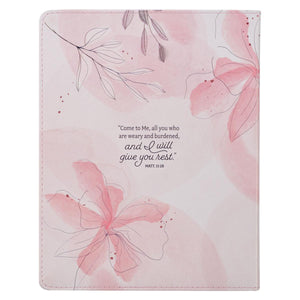 Rest in Me Pink Faux Leather Devotional - Lina Abujamra