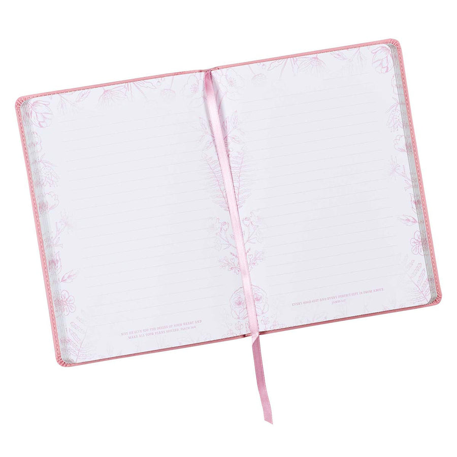 Personalized Journal Be Still & Know Slimline Psalm 46:10 Faux Leather Pink