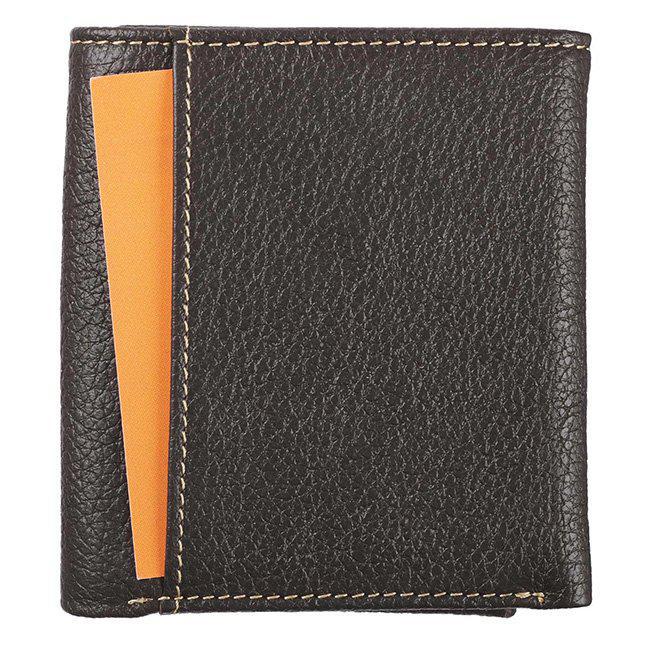 Three Crosses Brown Full Grain Leather Trifold Wallet