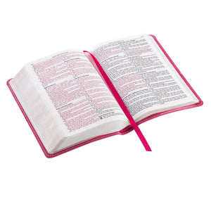 Personalized KJV COMPACT Bible Lux Leather Pink