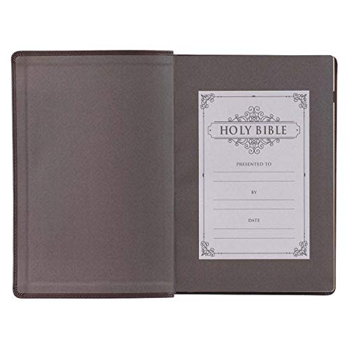 Personalized KJV Holy Bible Giant Print Full-Size Bible Dark Brown Faux Leather Bible