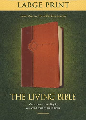 Personalized The Living Bible Large Print Edition TuTone Brown Leatherlike