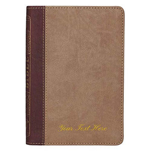 Personalized KJV Holy Bible Small Compact Bible Two-Tone Brown