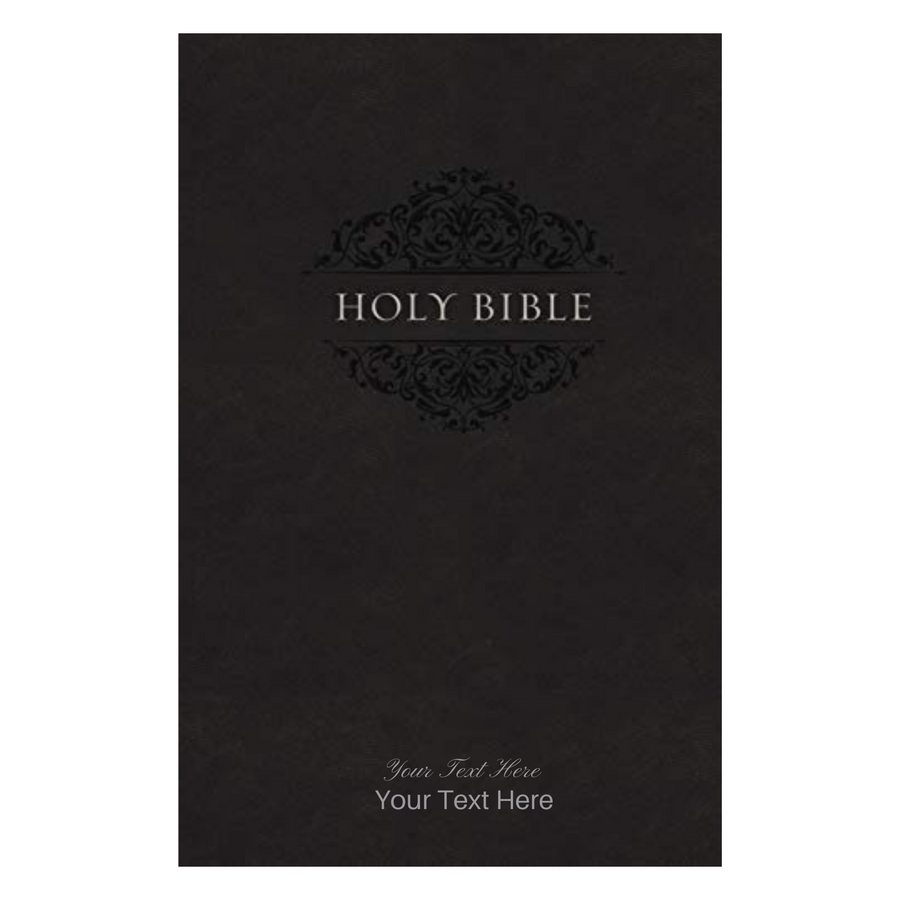 Personalized NIV Comfort Print Holy Bible Soft Touch Edition Leathersoft Black New International Version