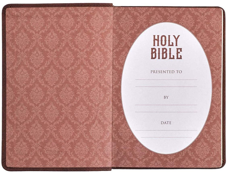 Personalized KJV Medium Brown Faux Leather Compact Bible