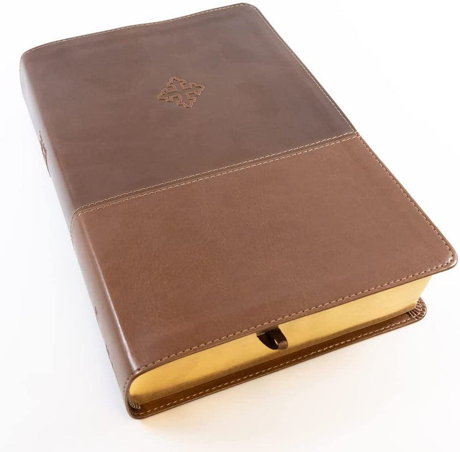 Personalized The Amplified Study Bible Leathersoft Brown Large Print