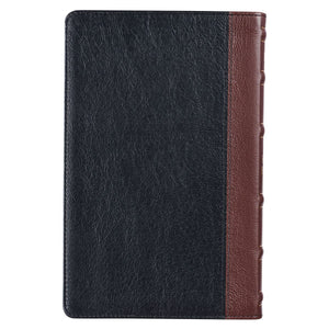 Personalized KJV Deluxe Gift Bible Two-Tone Brown and Black Full-Grain