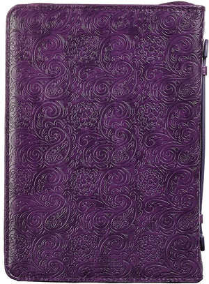 Hebrews 11:1 Faux Leather Purple Personalized Bible Cover for Women