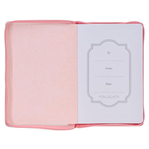 The Plans Pink Bouquet Jeremiah 29:11 Faux Leather Zippered Journal