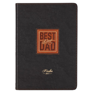 Best Dad Ever Psalm 28:7 Brown Faux Leather Journal