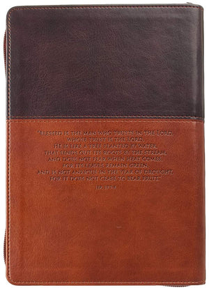 Personalized Trust Zippered Classic LuxLeather Journal - Jeremiah 17:7