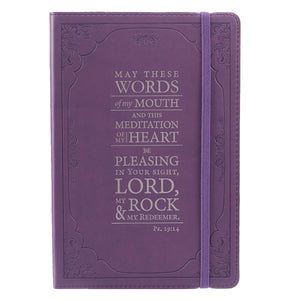 The Words of my Mouth Purple Flexcover Journal - Psalm 19:14