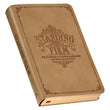 Load image into Gallery viewer, Standing Firm Tan Faux Leather Daily Devotional
