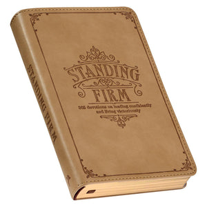 Standing Firm Tan Faux Leather Daily Devotional